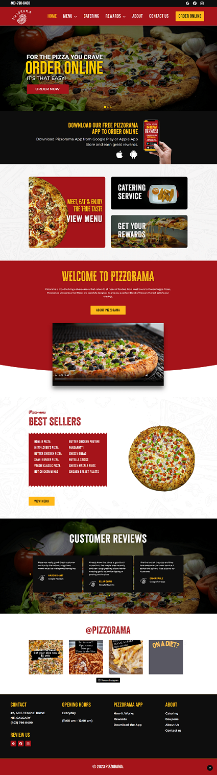 Wordpress Website design Pizza Restaurant pizzorama